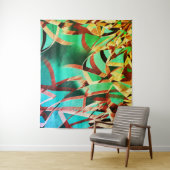 Braune Streifen über rustikales Grün und Aquamarin Wandteppich (Beispiel)