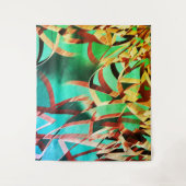 Braune Streifen über rustikales Grün und Aquamarin Wandteppich (Vorderseite)