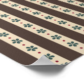 Braune Streifen Und Blumen Poster (Ecke)