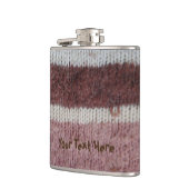 braune Stripteppiche Vintager Stilspass Flachmann (Links)