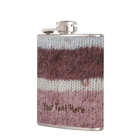 braune Stripteppiche Vintager Stilspass Flachmann (Links)