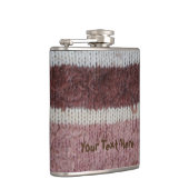 braune Stripteppiche Vintager Stilspass Flachmann (Rechts)