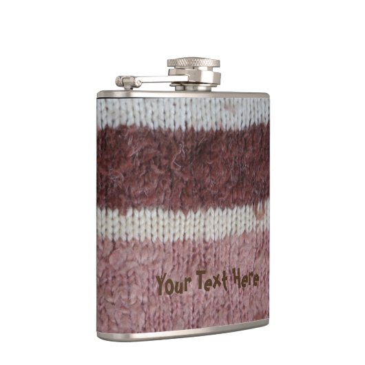 braune Stripteppiche Vintager Stilspass Flachmann (Rechts)