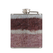 braune Stripteppiche Vintager Stilspass Flachmann (Rückseite)