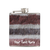 braune Stripteppiche Vintages Design Flachmann (Vorderseite)