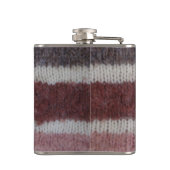 braune Stripteppiche Vintages Design Flachmann (Rückseite)