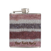 braune Stripteppiche Vintages Design Flachmann (Vorderseite)