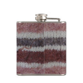 braune Stripteppiche Vintages Design Flachmann (Rückseite)