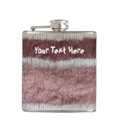 braune Stripteppiche Vintages Design Flachmann (Vorderseite)