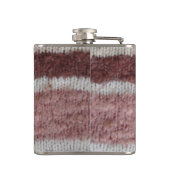 braune Stripteppiche Vintages Design Flachmann (Rückseite)