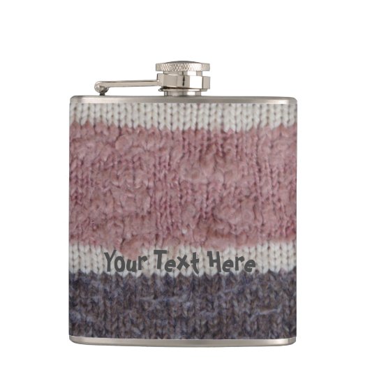 braune Stripteppiche Vintages Design Flachmann (Vorderseite)