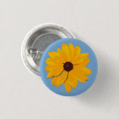 Braune Susanne Gelbe Blume Button (Vorne & Hinten)