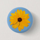 Braune Susanne Gelbe Blume Button (Vorderseite)