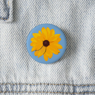 Braune Susanne Gelbe Blume Button