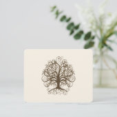 Braune Swirl Tree auf Elfenbein Hochzeitskarte RSVP Karte (Stehend Vorderseite)