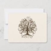Braune Swirl Tree auf Elfenbein Hochzeitskarte RSVP Karte (Vorderseite)