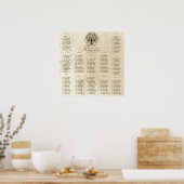 Braune Swirl Tree Seating Chart 12 Tische Poster (Küche)