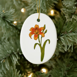 Braune Taglilie Keramik Ornament