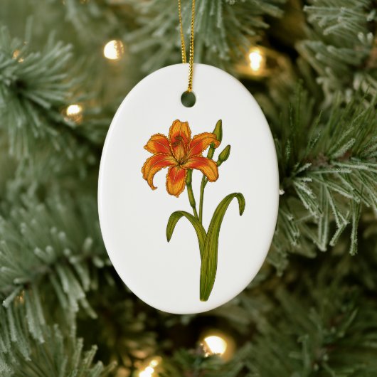 Braune Taglilie Keramik Ornament (Baum)