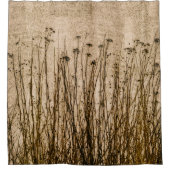 Braune Tan Pflanze Primitive Gingham Rustik Duschvorhang (Vorderseite)