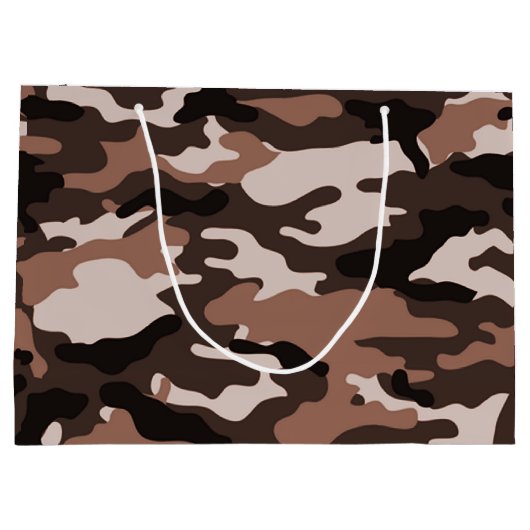 Braune Tarnung Große Geschenktasche Geschenktüte (Rückseite)