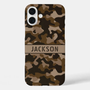 Braune Tarnung Personalisiert iPhone 16 Plus Hülle