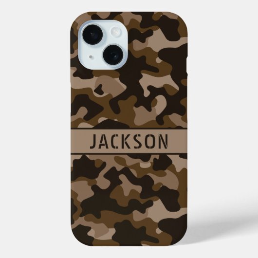 Braune Tarnung Personalisiert Case-Mate iPhone Hülle (Rückseite)