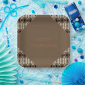 Braune Taupe und Rosa Pappteller (Party)