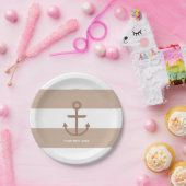 Braune Taupe und Teller mit weißem Streifen (Party)