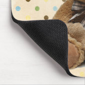 Braune Teddy-Bären auf Polka-Punkten Mousepad (Ecke)