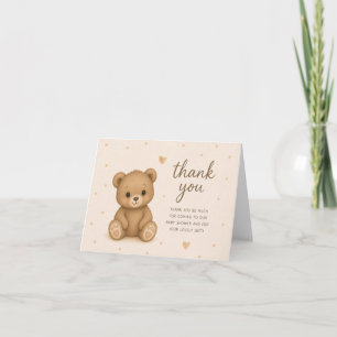 Braune Teddybär-Baby-Shower-Dankeskarten Dankeskarte