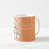 Braune Teddybär-Kürbisse-Geschenk Kaffeetasse (VorderseiteRechts)