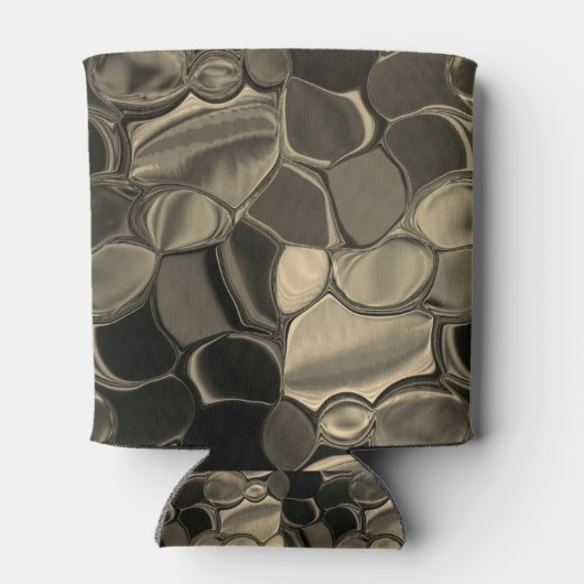 Braune Teile, Kreise und abgerundete Formen Dosenkühler (Rückseite)