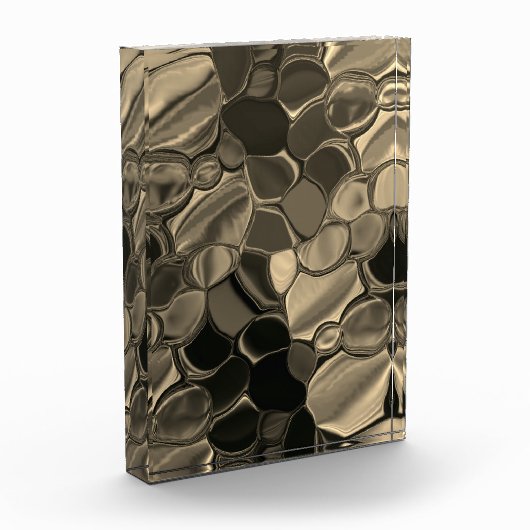 Braune Teile, Kreise und abgerundete Formen Fotoblock (Links)