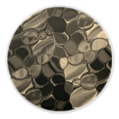 Braune Teile, Kreise und abgerundete Formen Keramikknauf (Vorderseite)