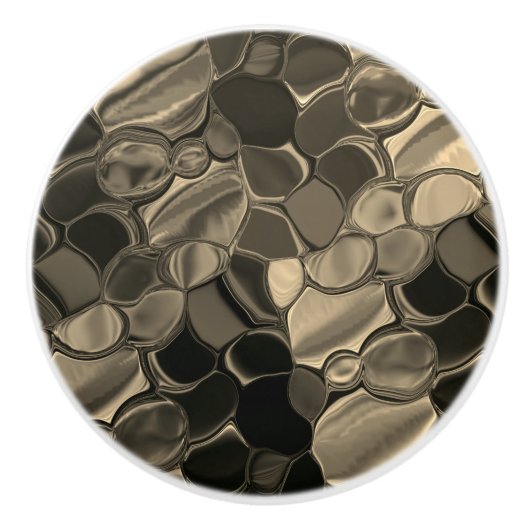 Braune Teile, Kreise und abgerundete Formen Keramikknauf (Vorderseite)