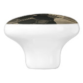 Braune Teile, Kreise und abgerundete Formen Keramikknauf (Seitenansicht)