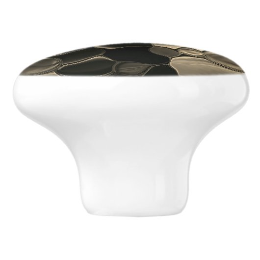 Braune Teile, Kreise und abgerundete Formen Keramikknauf (Seitenansicht)