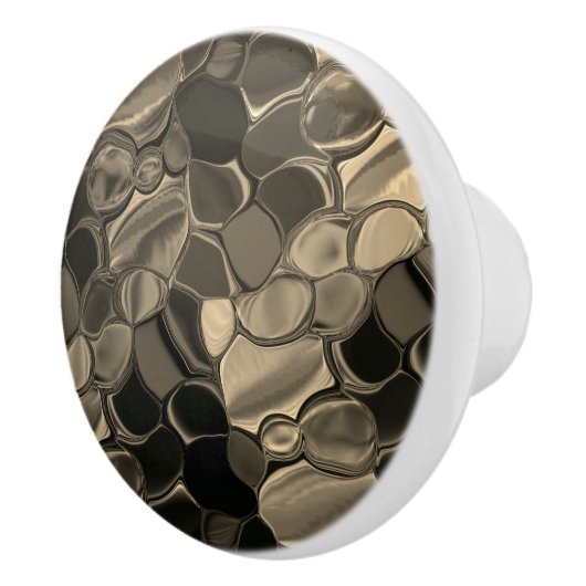 Braune Teile, Kreise und abgerundete Formen Keramikknauf (Rechts)