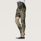 Braune Teile, Kreise und abgerundete Formen Leggings (Links)