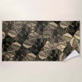 Braune Teile, Kreise und abgerundete Formen Strandtuch