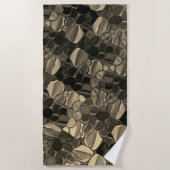 Braune Teile, Kreise und abgerundete Formen Strandtuch (Vorderseite)