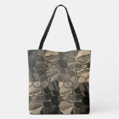 Braune Teile, Kreise und abgerundete Formen Tasche (Rückseite)