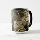 Braune Teile, Kreise und abgerundete Formen Tasse (VorderseiteRechts)