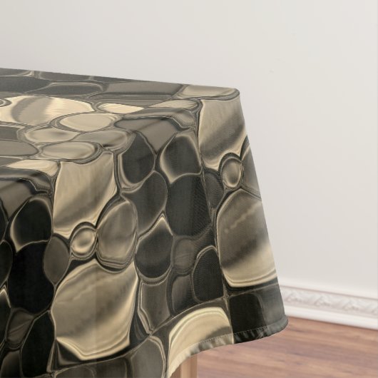 Braune Teile, Kreise und abgerundete Formen Tischdecke (Beispiel)