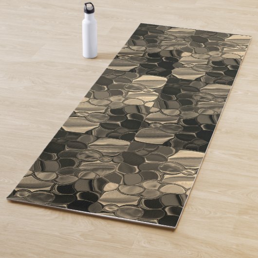 Braune Teile, Kreise und abgerundete Formen Yogamatte (Beispiel)