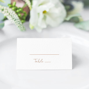 Braune Terrakotta Minimalistisch Elegant Platzkarte