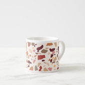 Braune Terrazzo: Vintages, trendiges Muster. Espressotasse (Vorderseite Rechts)