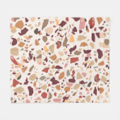 Braune Terrazzo: Vintages, trendiges Muster. Fleecedecke (Vorderseite (Horizontal))