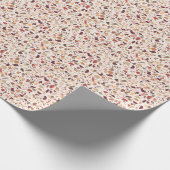 Braune Terrazzo: Vintages, trendiges Muster. Geschenkpapier (Ecke)